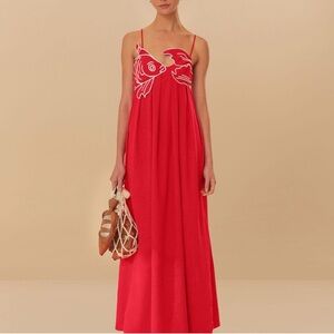Farm Rio Red Fish Top Maxi Dress